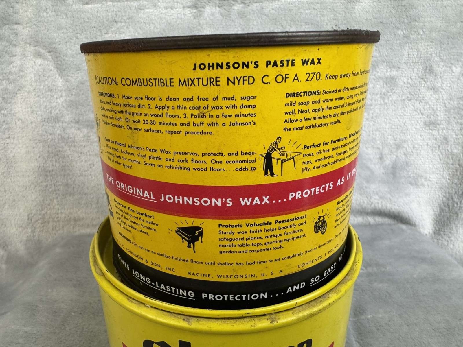 2 Original Formula JOHNSON’S PASTE WAX 16 oz Cans See Weight Photos Partials