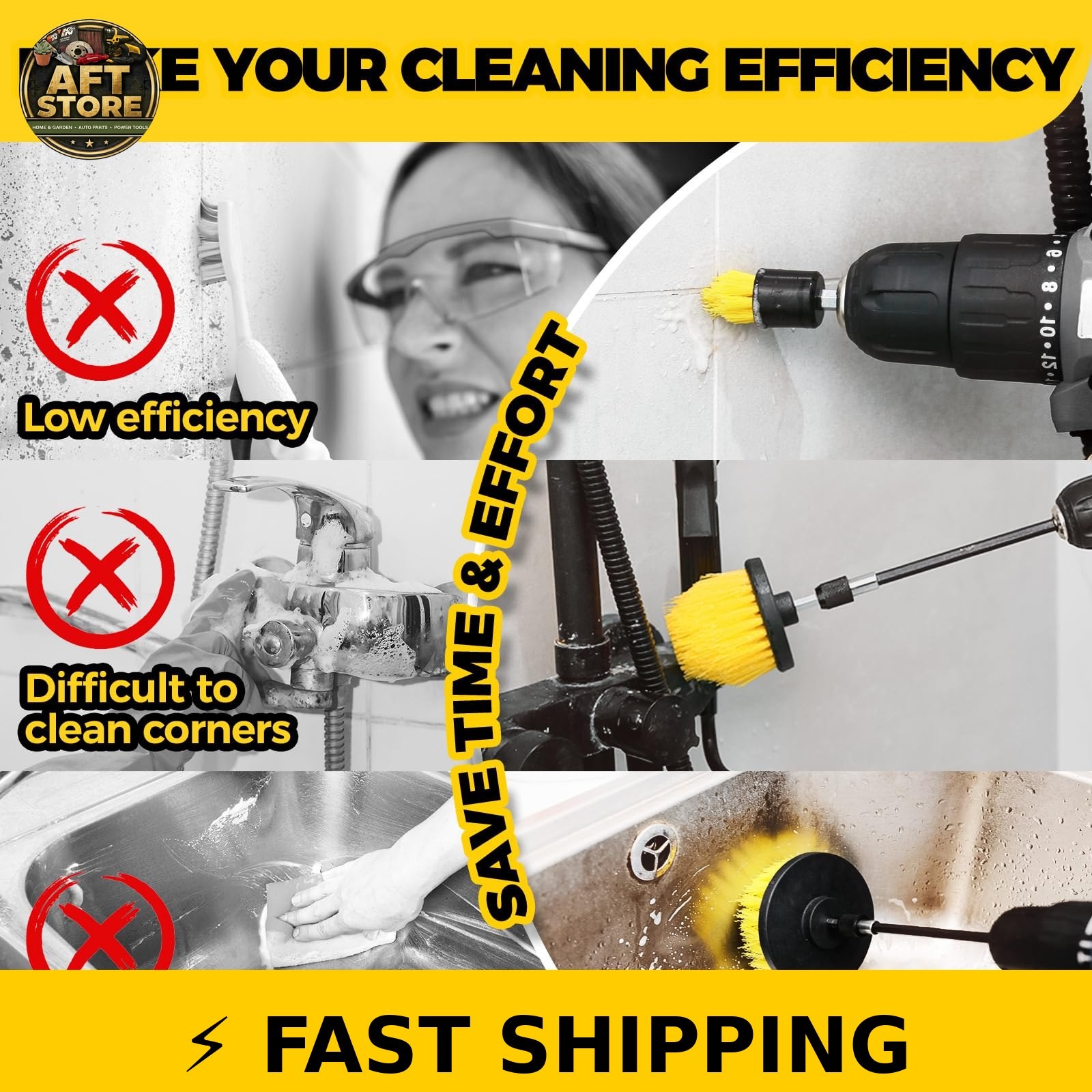 Holikme 40 Piece Drill Brush Attachment Set for All-Purpose Cleaning