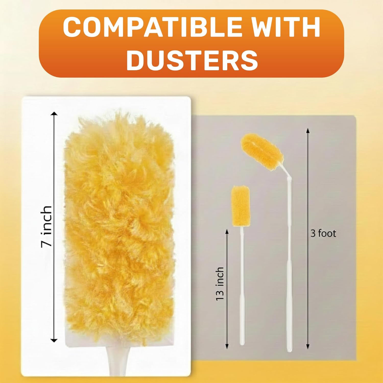 Heavy Duty Duster Refills 30 Pack, 360° Multi Surface Feather Dusters Kit with E
