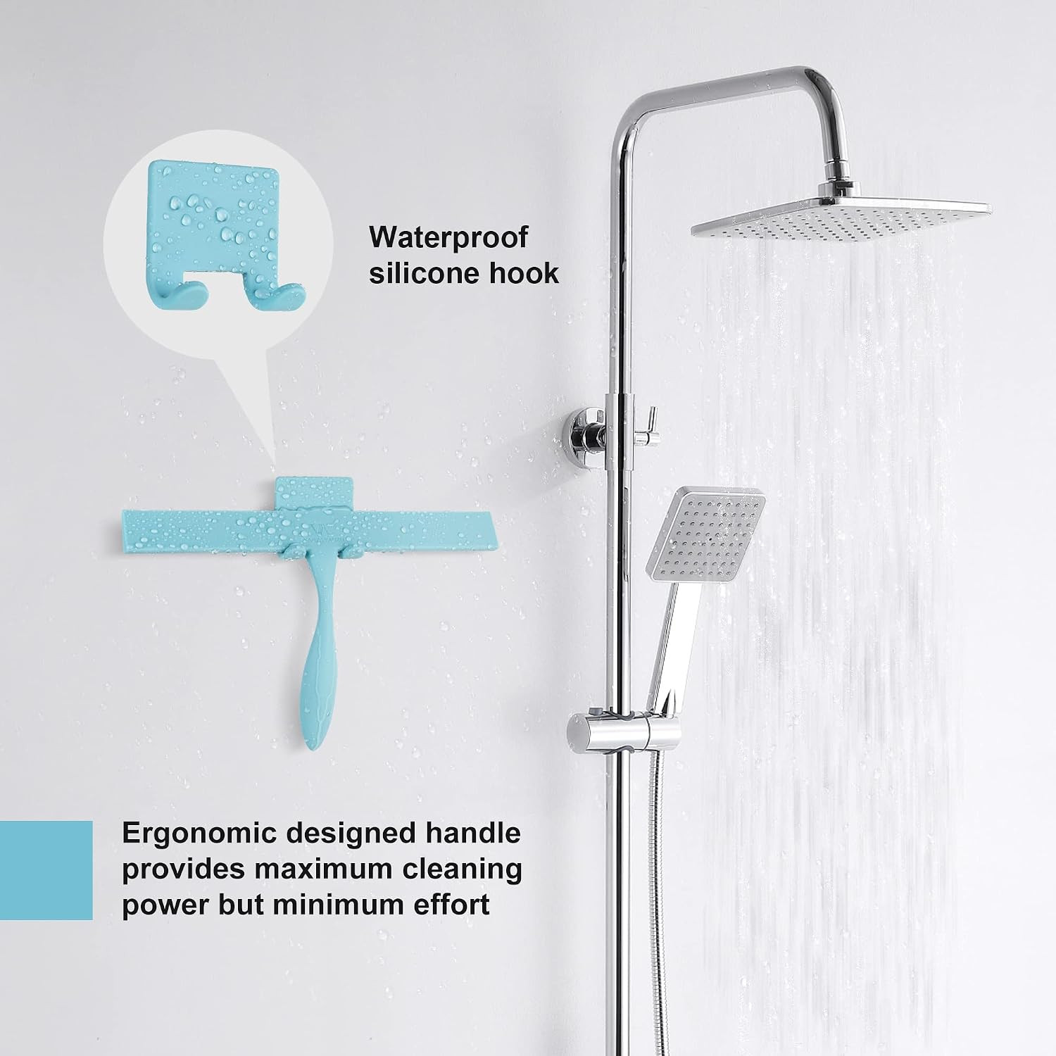 Squeegee for Shower Glass Door, 11-Inch Shower Squeegee for Glass Doors, Bathroo