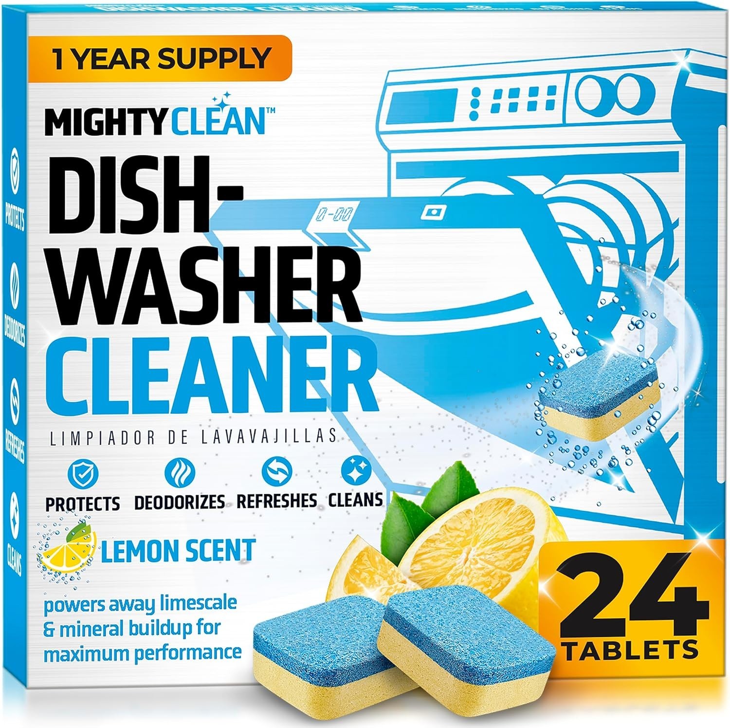 Effortless Dishwasher Maintenance – 24 Non-Toxic Cleaner Tablets, Odor-Free
