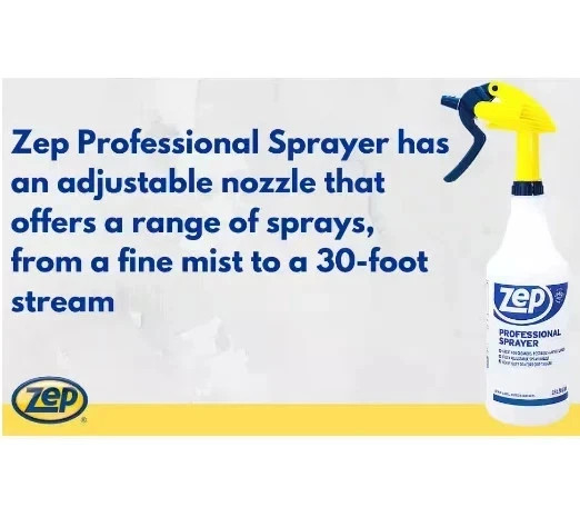 Zep Professional Spray Bottles 32oz (6-Pack) Heavy Duty Adjustable Nozzle