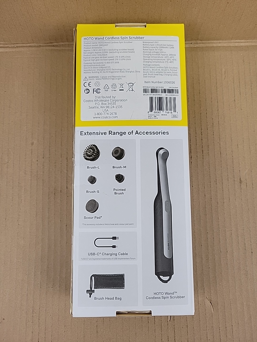 Hoto Wand Cordless Spin Scrubber