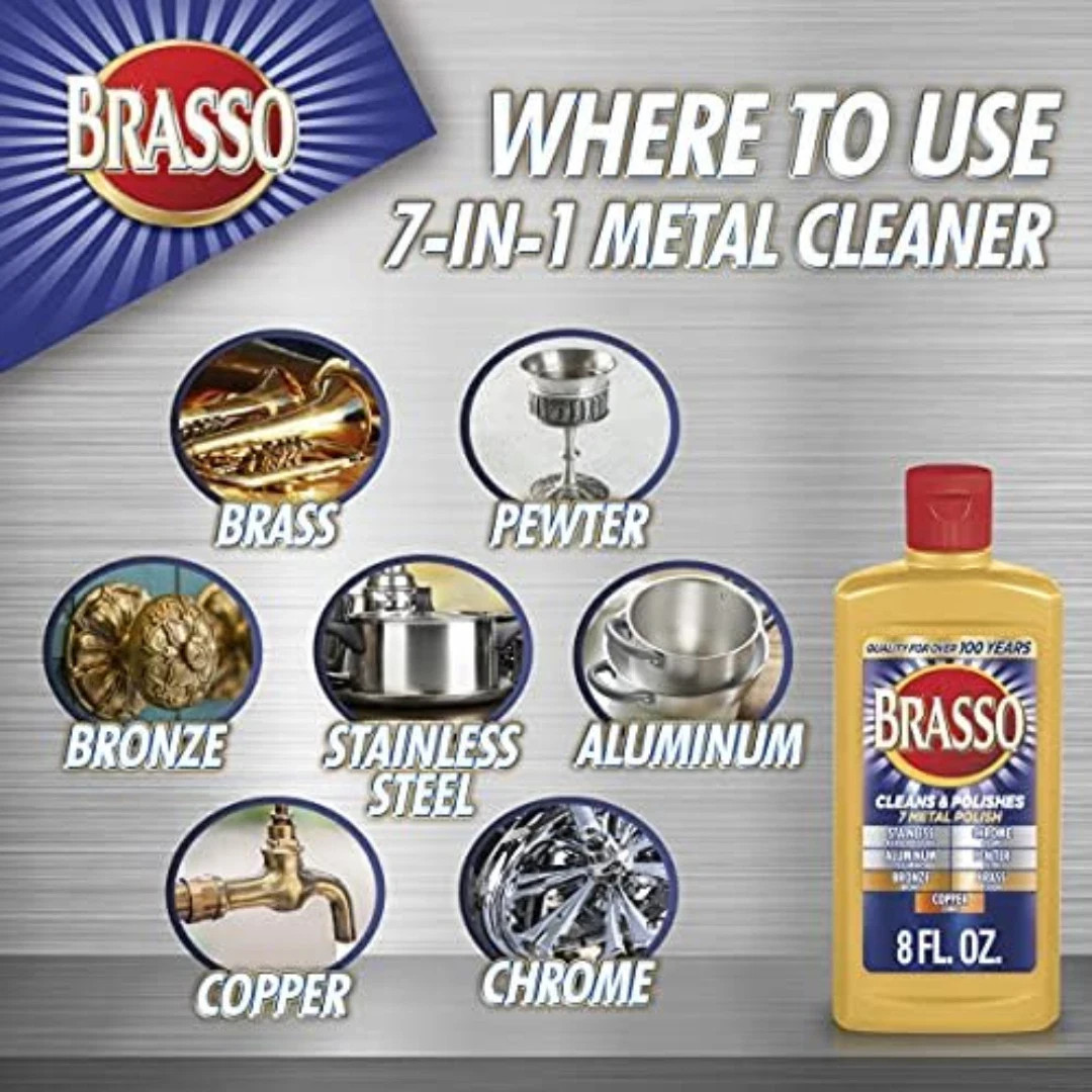 NEW Brasso Multi-Purpose Metal Polish, 8 oz(FAST SHIPPING)