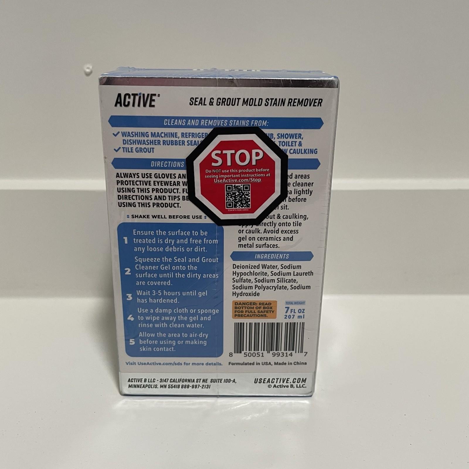 NEW & SEALED – Active Mold Stain Remover Seal Grout Deep Clean 7oz – Deodorizes