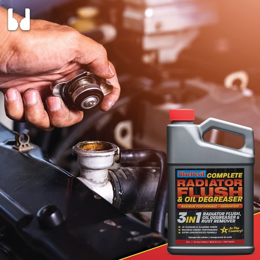BlueDevil Radiator Flush Oil Degreaser Deep Cleaning Rust Remover USA Made