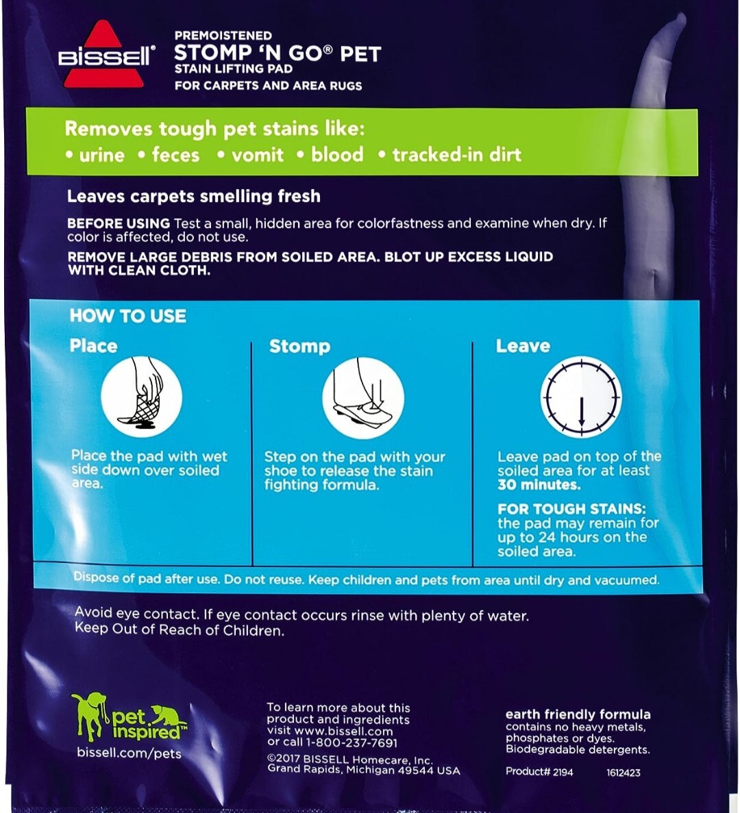 5 Bissell Stomp ‘n Go Pet Stain Lifting Pad+ OXY New Sealed! Discontinued!