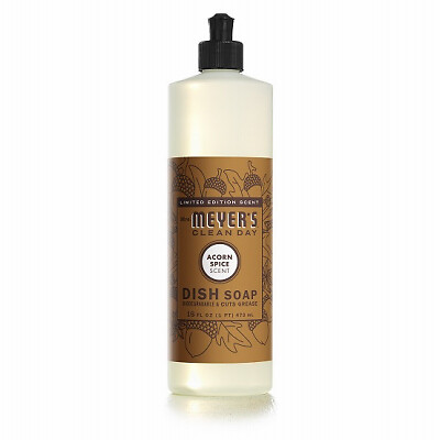 Mrs. Meyer’s Clean Day 11360 Liquid Dish Soap, Fall Seasonal Acorn Spice Scent,