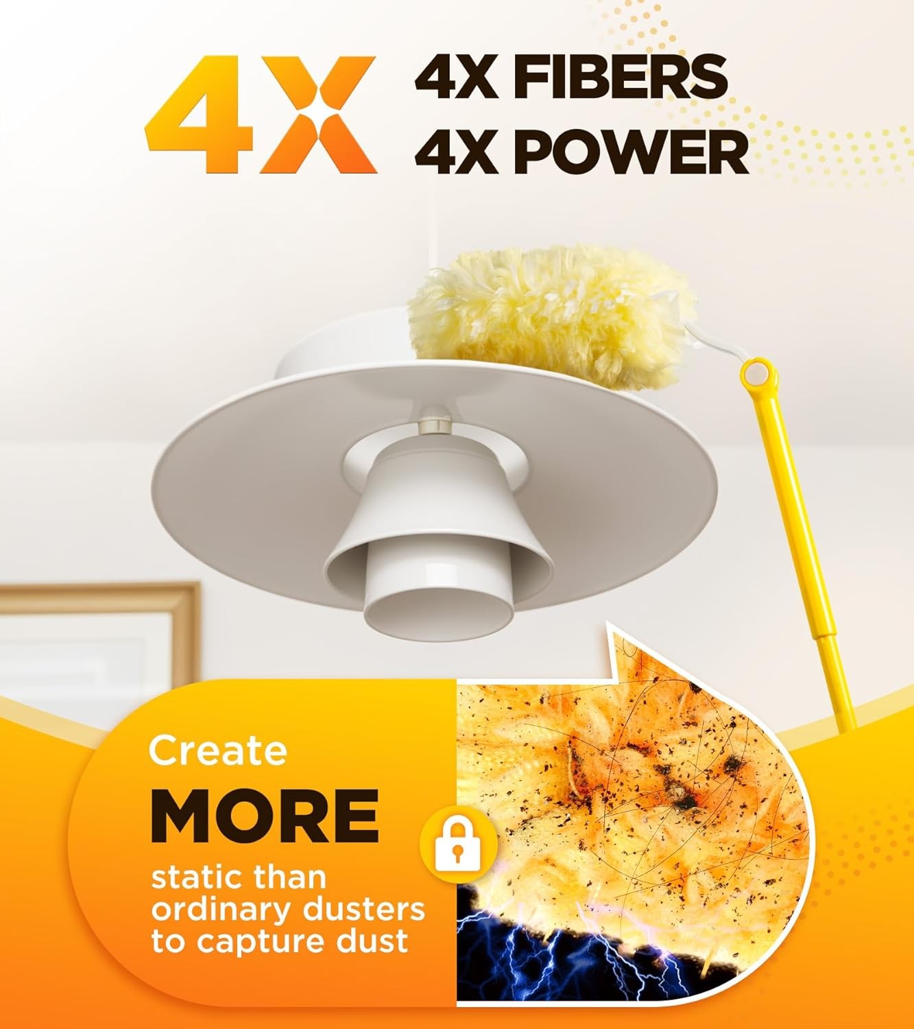 Heavy Duty Duster Refill Kit Swiffer Duster W/ 3 ft Extension Pole & 20 Count