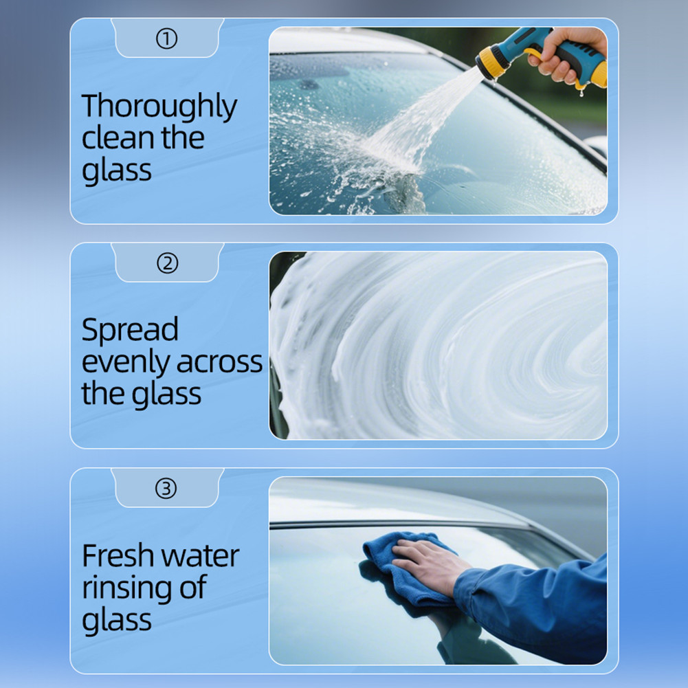 New Automotive Oil Film Cleaner Car Windshield Oil Film Remover w/ Brush Head