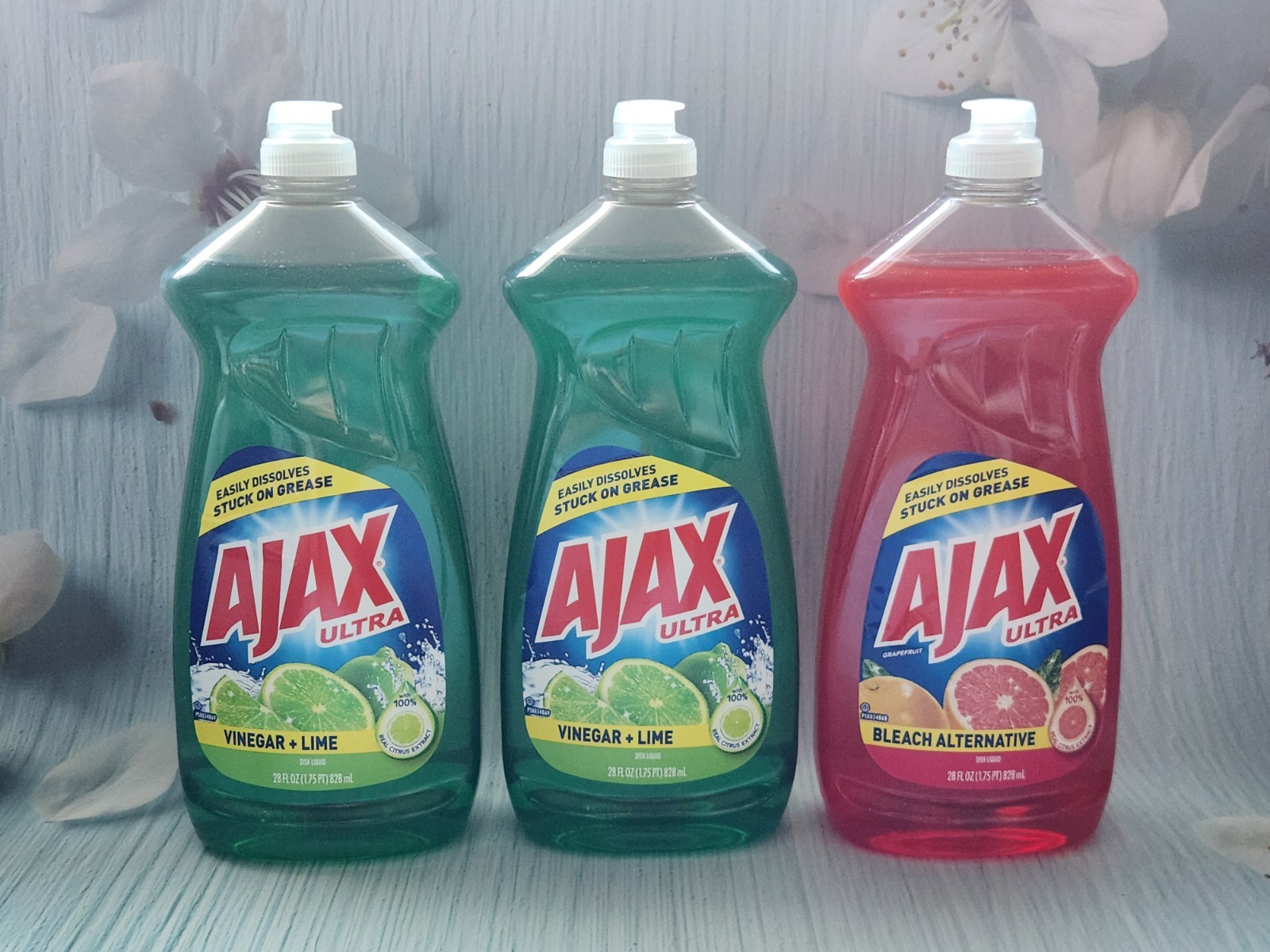 3× Ajax Ultra Dishwashing Liquid Dish Soap, Lime Scent, Grapefruit Scent, 28 oz