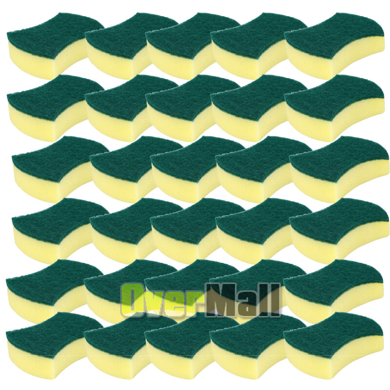 Lot of 24-72 pcs Sponge Scrubber Scrub Scourer Wash Clean Dish Pads Bulk KITCHEN