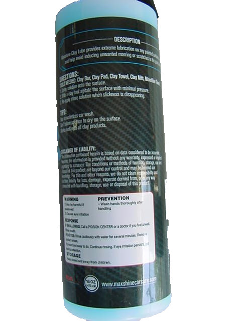 NEW 32 oz. MAXSHINE CLAY LUBE, 2-16 oz. spray bottles