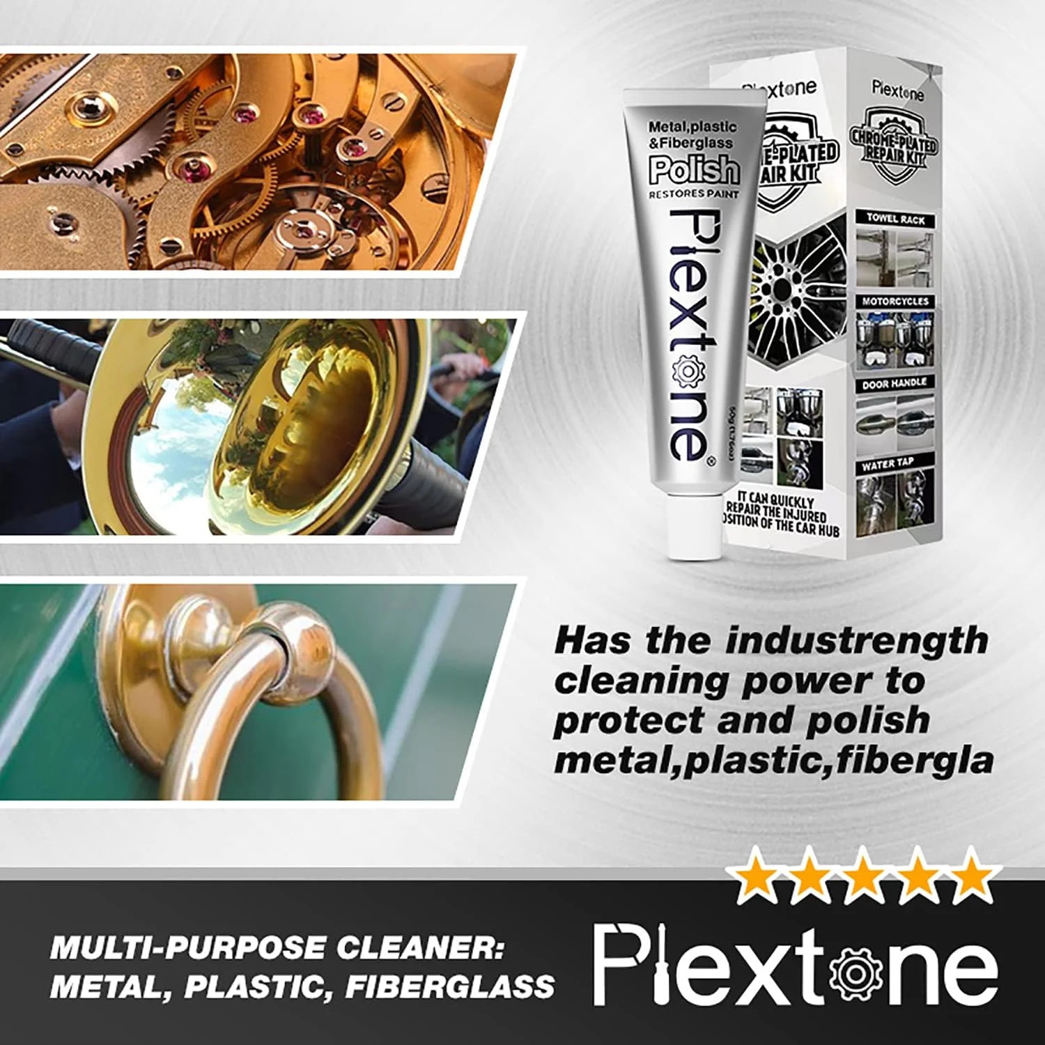 Metal Polish Paste for Home, Bike, Boat and Car Cleaning, Alloy Wheel Cleaner, R