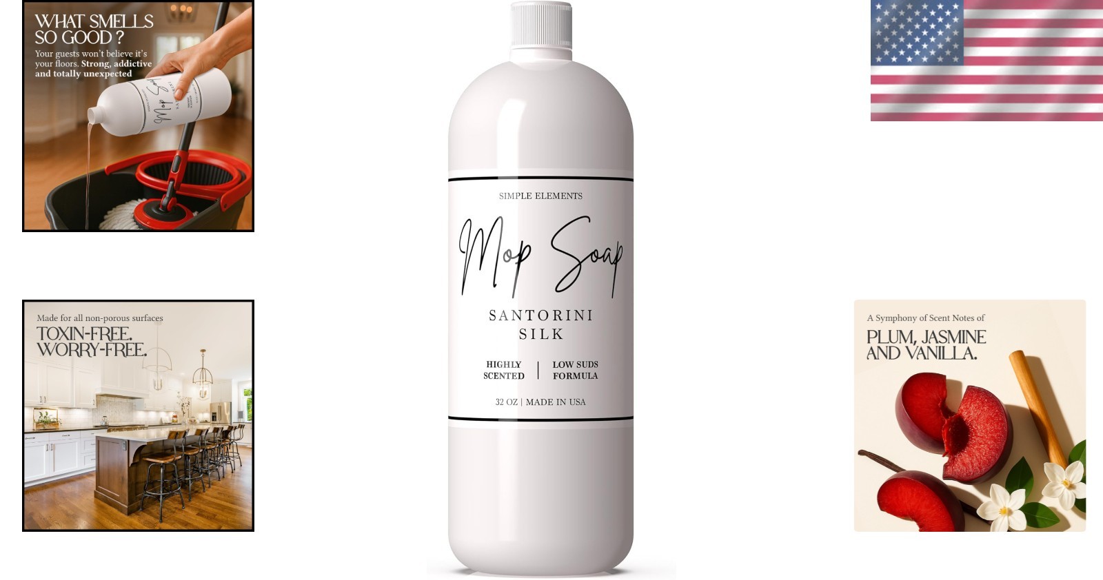 Luxury Mop Soap for Hardwood & Tile – Non-Toxic with Elegant Santorini Silk