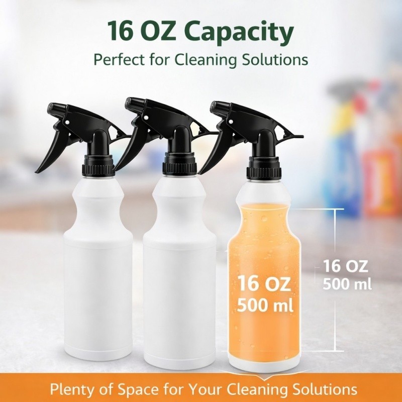 Empty Trigger Spray Bottles 16 OZ Chemical Resistant Heavy Duty Commercial