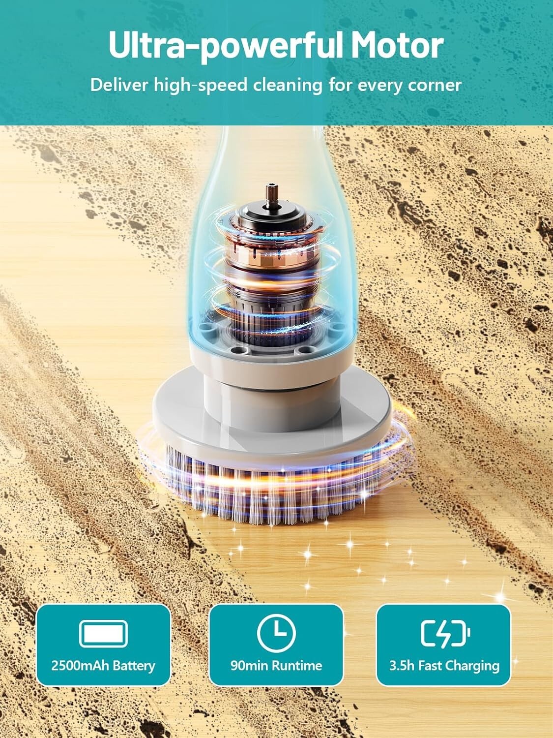 Electric Spin Scrubber, Shower Scrubber Cordless Cleaning Brush Full-Body IPX7