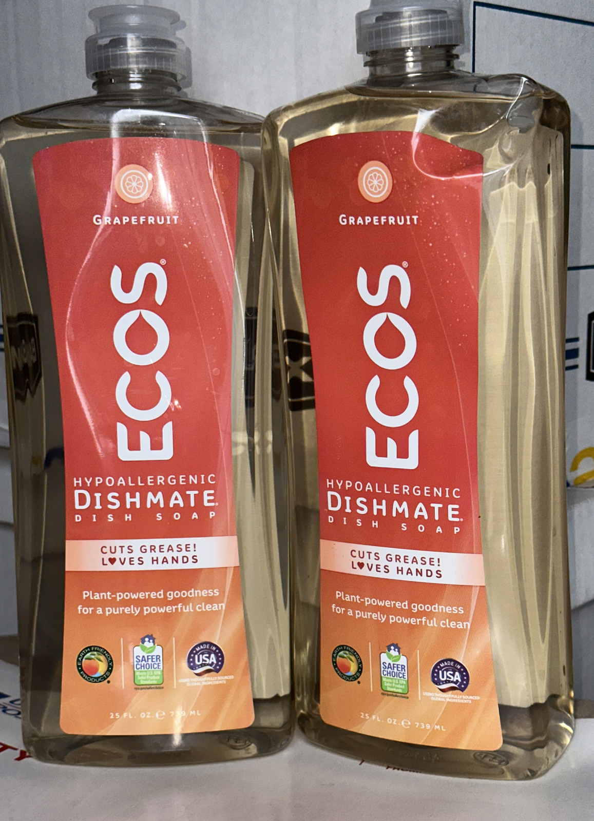 ECOS 25-oz. x 2- GRAPEFRUIT HYPOALLERGENIC DISHMATE