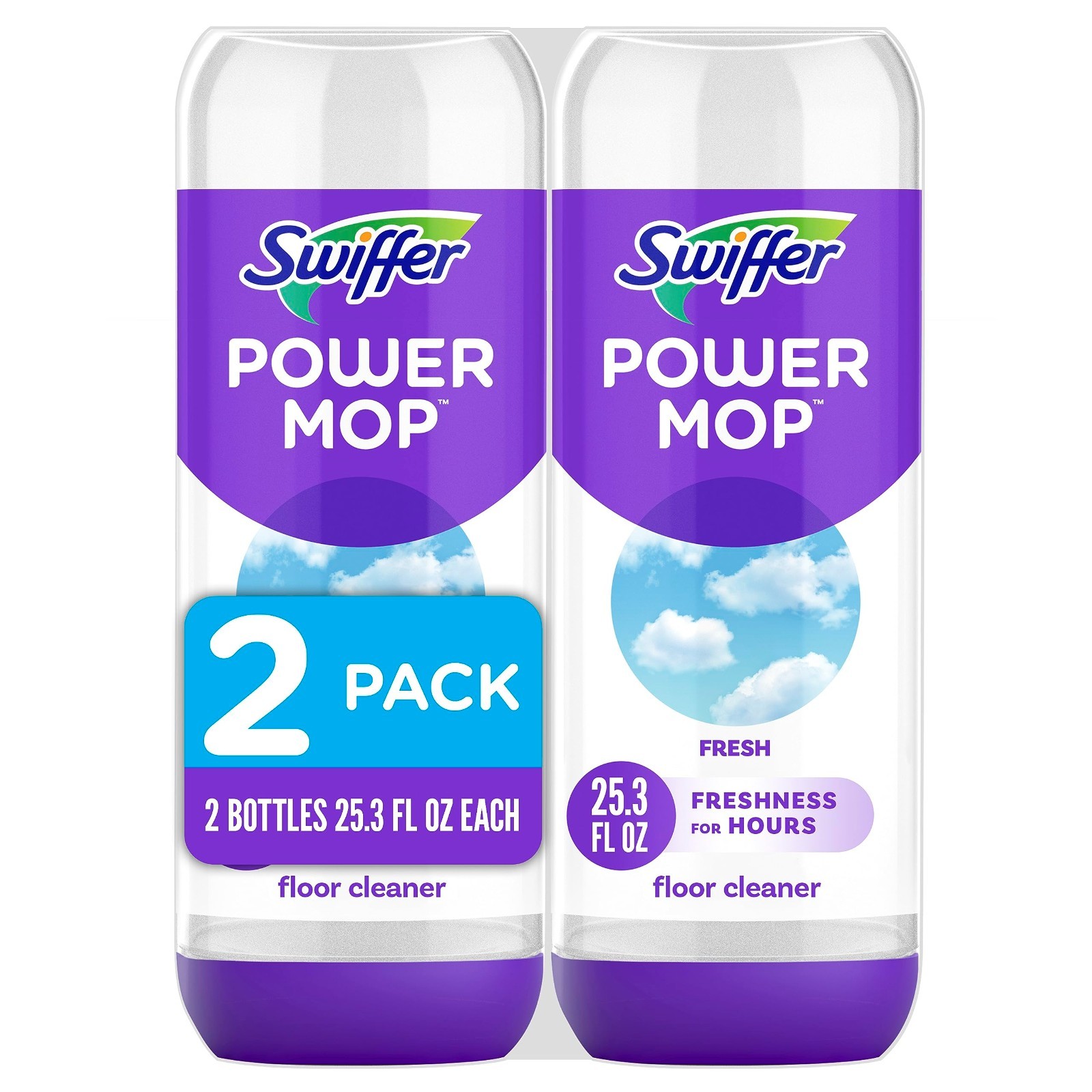 Swiffer Power Mop Floor Cleaning Solution Fresh Scent Floor Cleaner,25.3 oz, 2x.