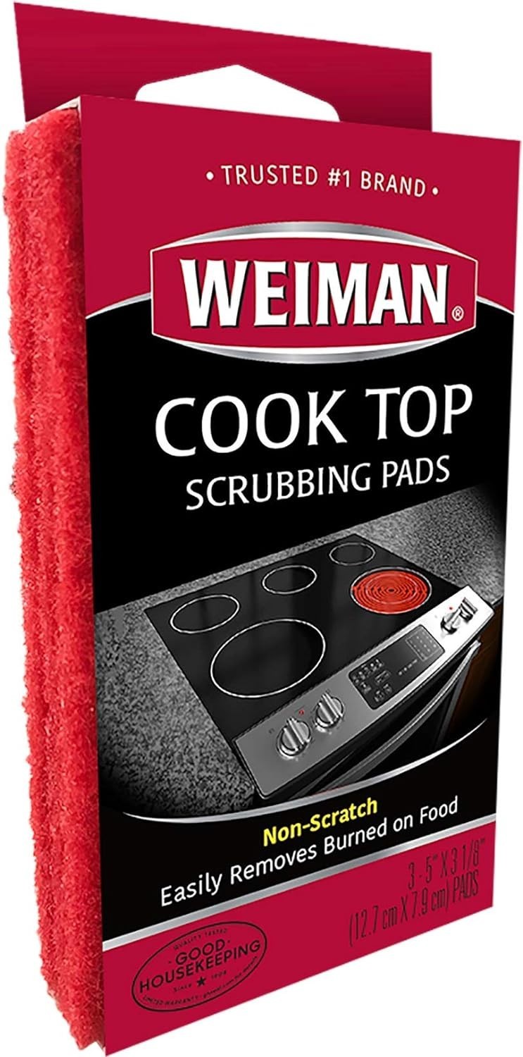 Reusable Non-Abrasive Pads – Effortlessly Remove Burned-On Food from Cooktops