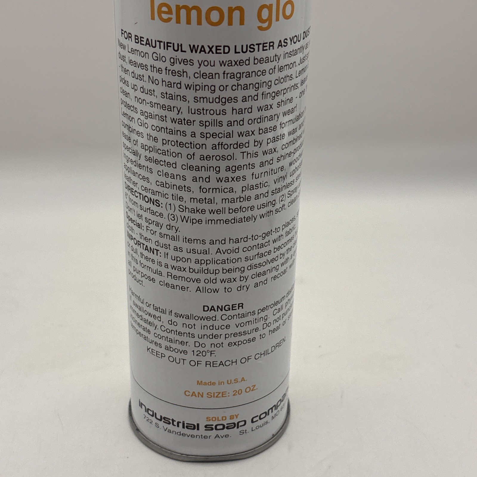 Lemon Glo All purpose polish 17 ounces industrial soap company Vintage (18.8 Oz)