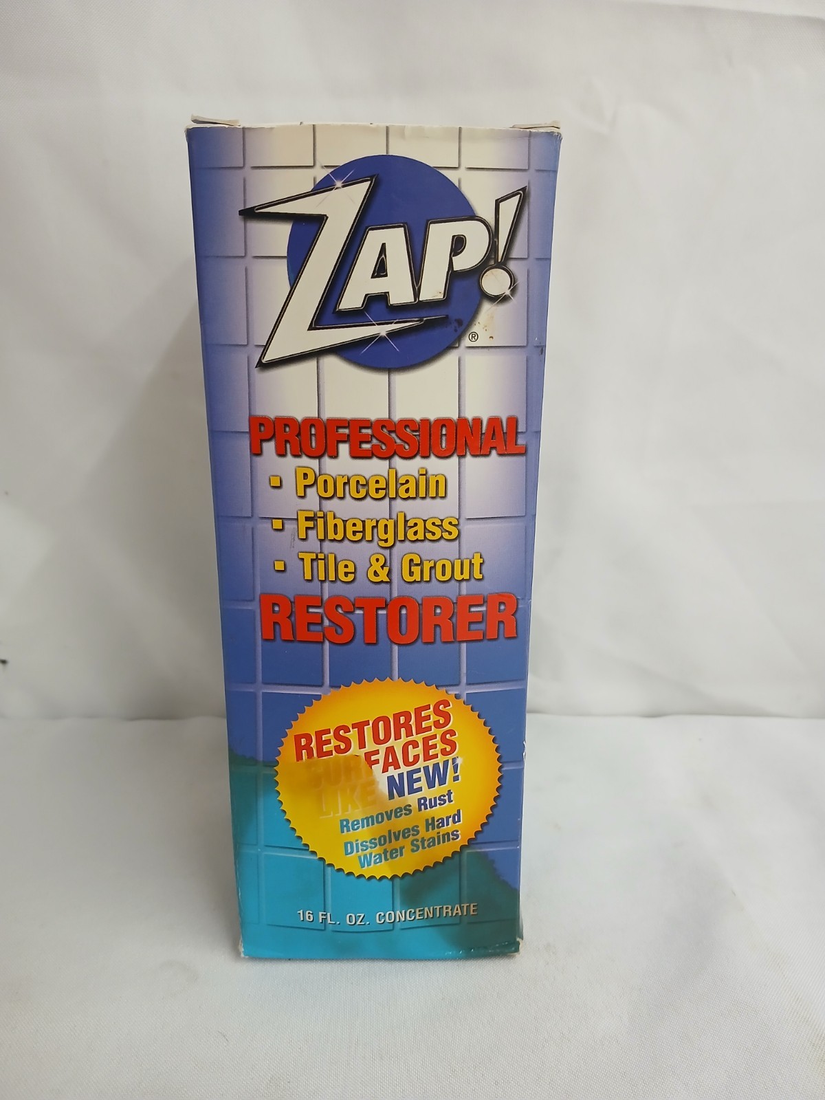 ZAP! ‎Professional Cleaner Porcelain Fiberglass Tile & Grout Restorer 16oz. NEW