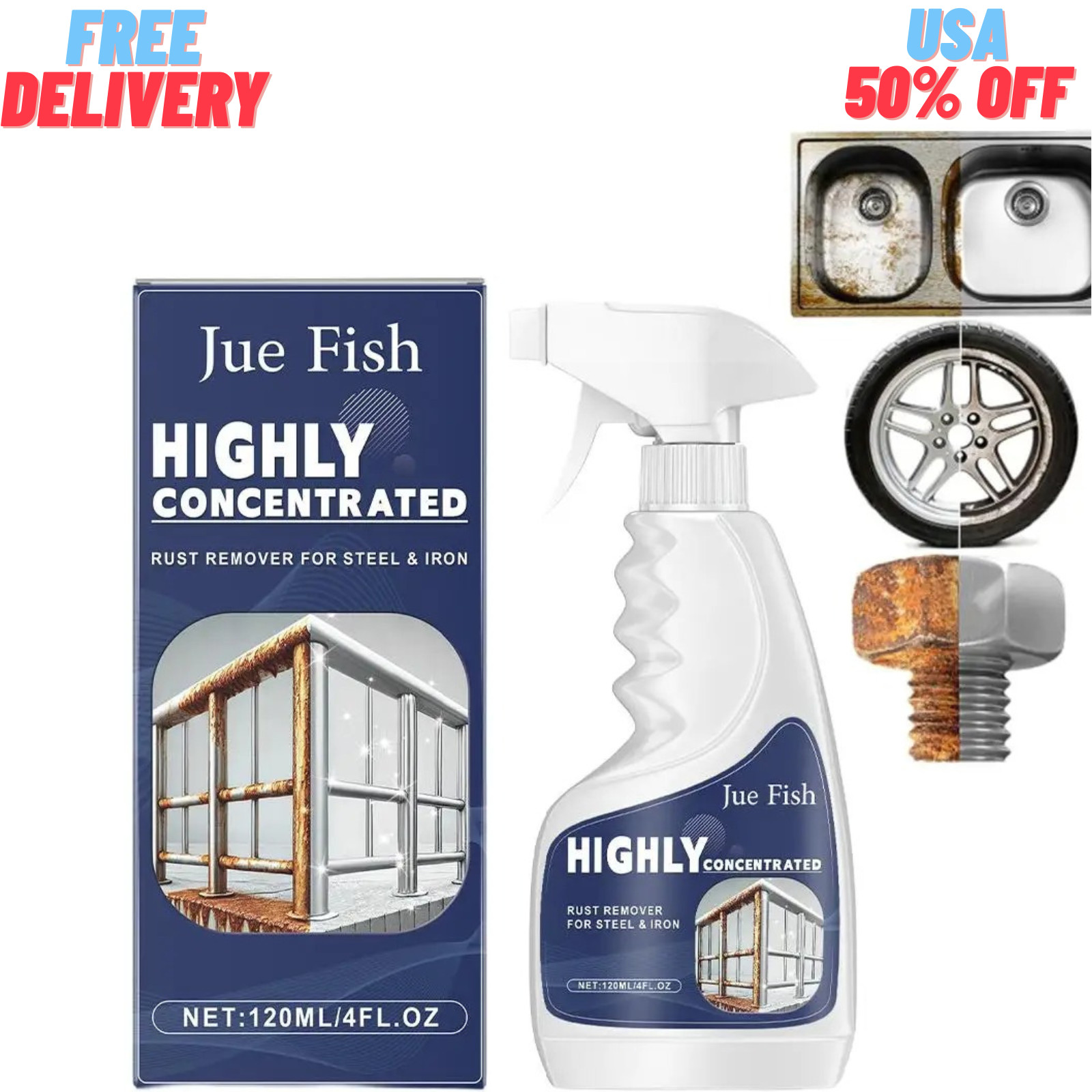 Industrial ﻿Highly Concentrated Rust Remover 120ml For Steel & Iron HOT 2026