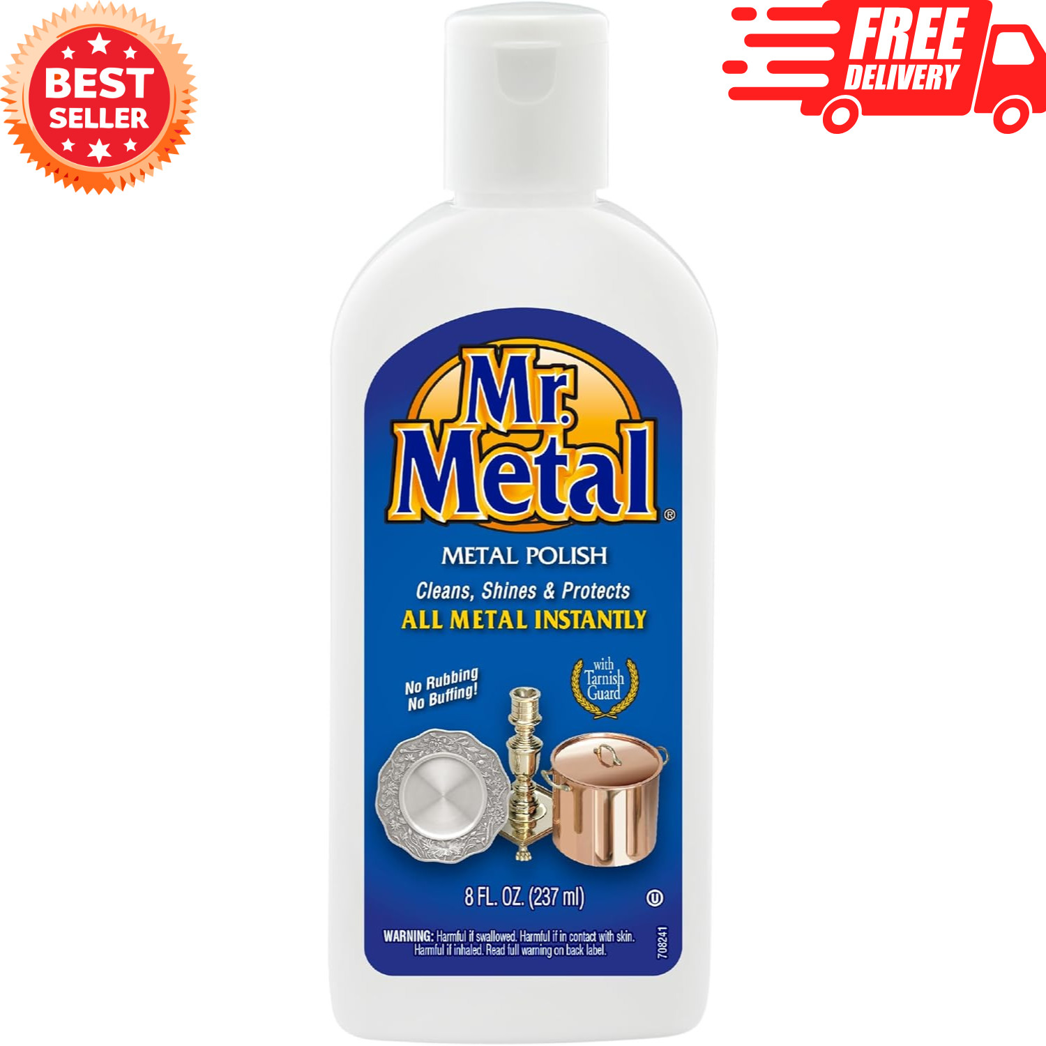 Mr. Metal Metal Polish Liquid All Metal Multipurpose Cleaner, Non-Abrasive, Inst