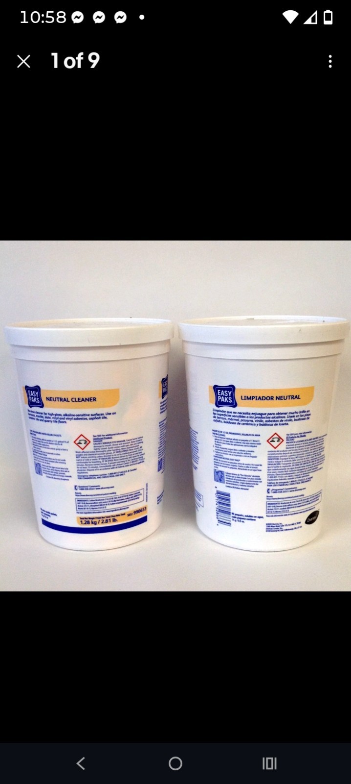 Case of 180 (2-90 Packs) Diversey Easy Paks Neutral Cleaner 990653 NEW