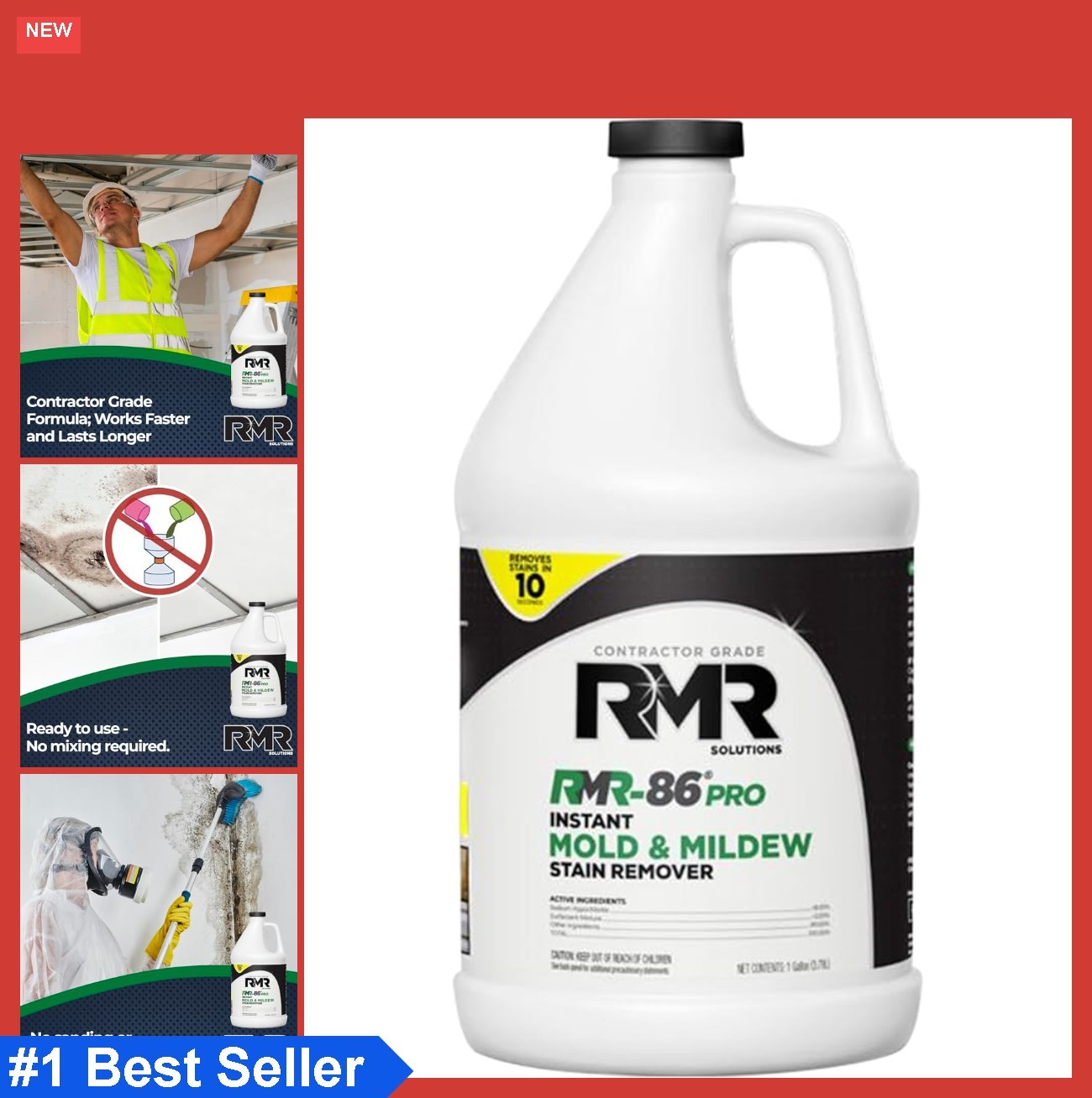 Mold Stain Mildew Remover 1 Gallon Professional Grade for Wood Concrete Drywall