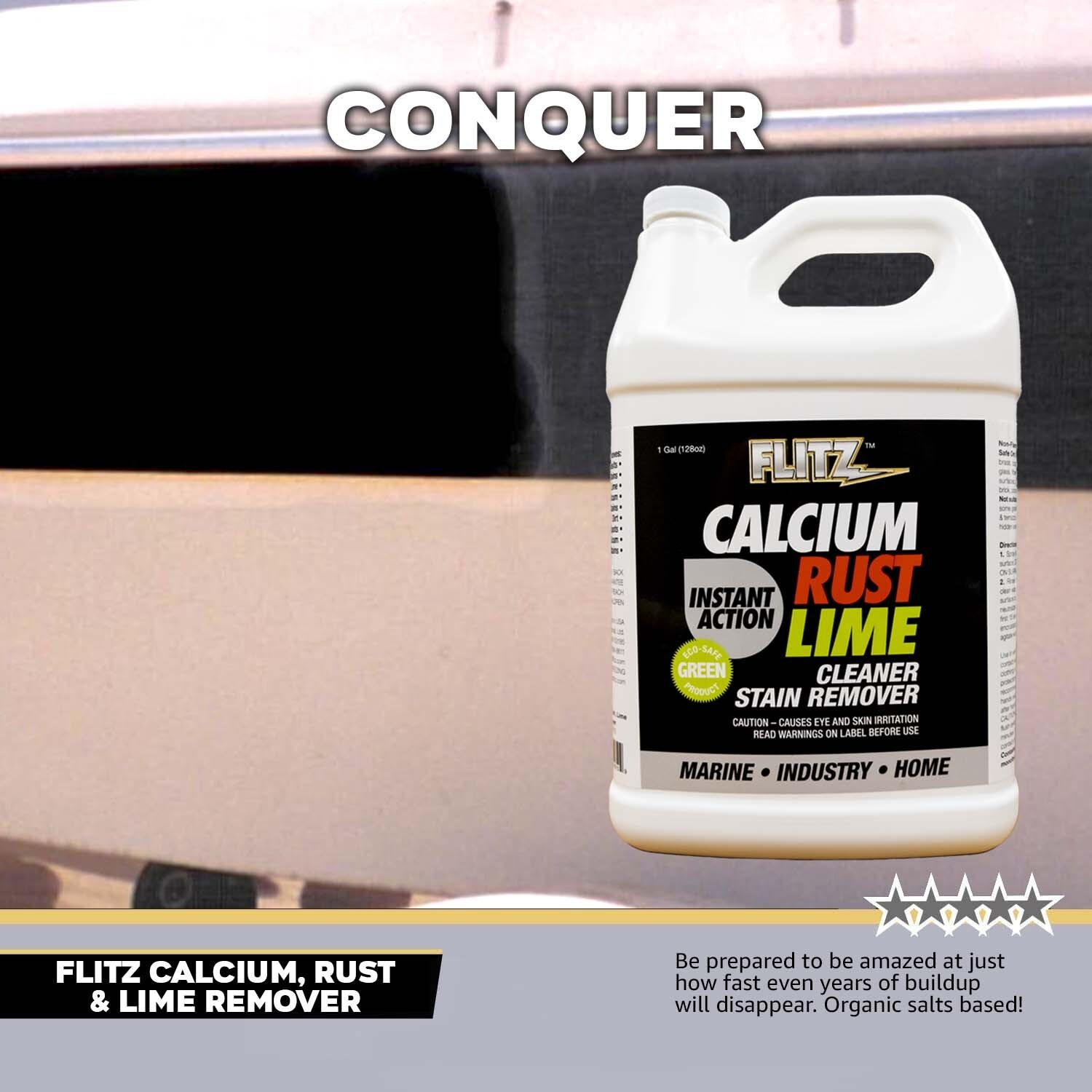 FLITZ Instant Calcium Lime and Rust Remover 1 Gallon/128oz/3785ml. CR01610