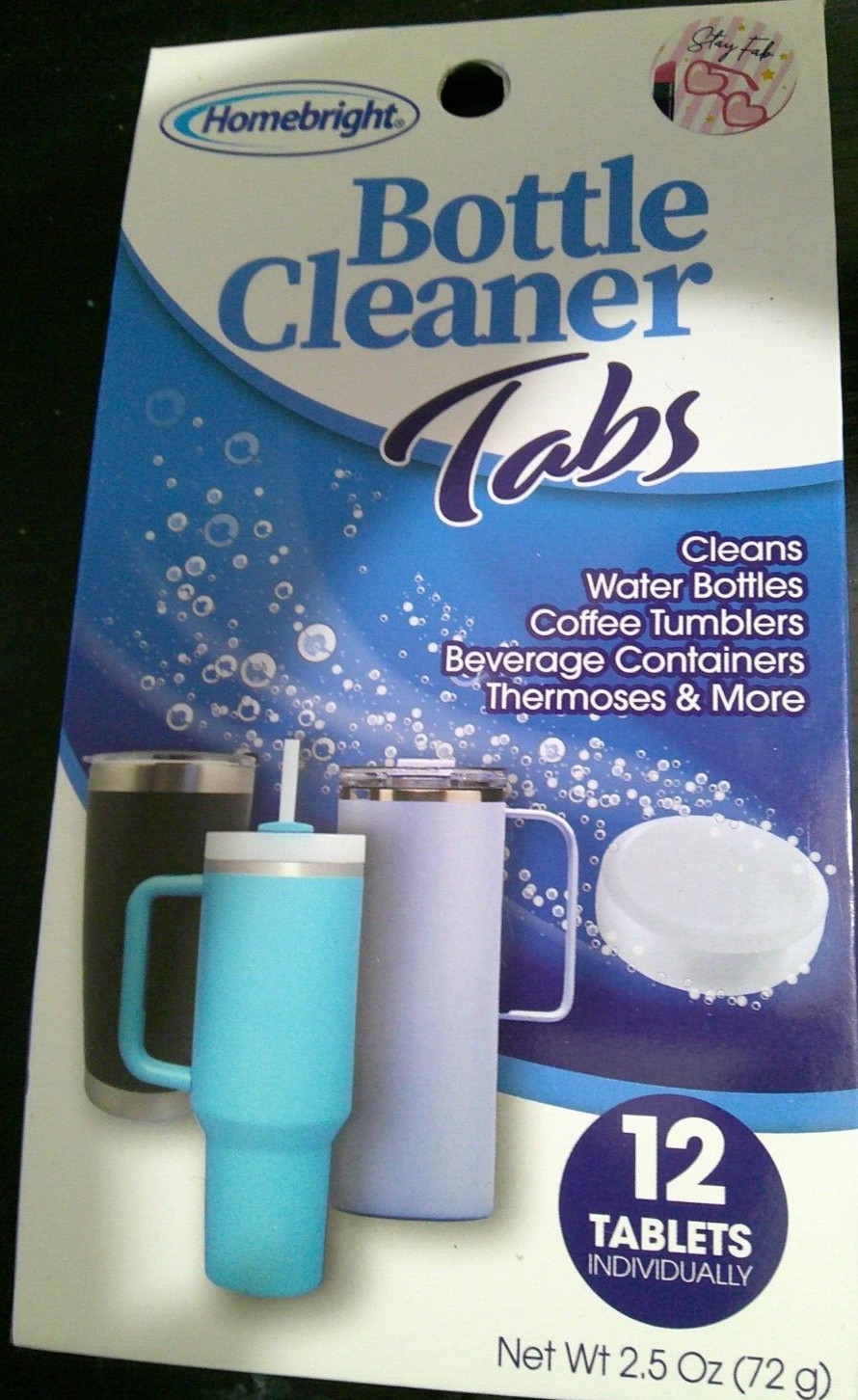 NEW Homebright Bottle Cleaner Tabs Water Bottles Coffee Tumblers 12 Tablets
