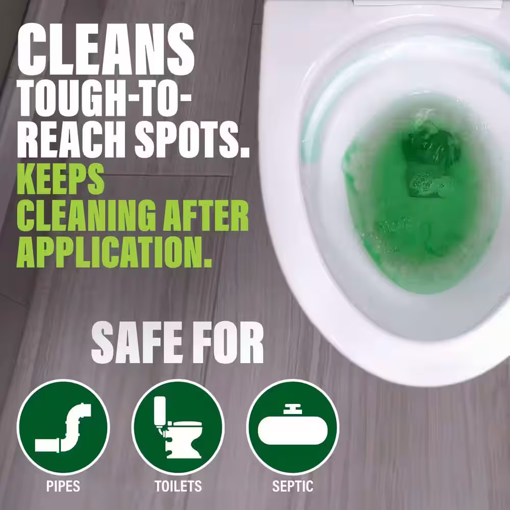 Green Gobbler 24 oz Toilet Bowl Cleaning Gel Bleach Free Plus Septic Boost