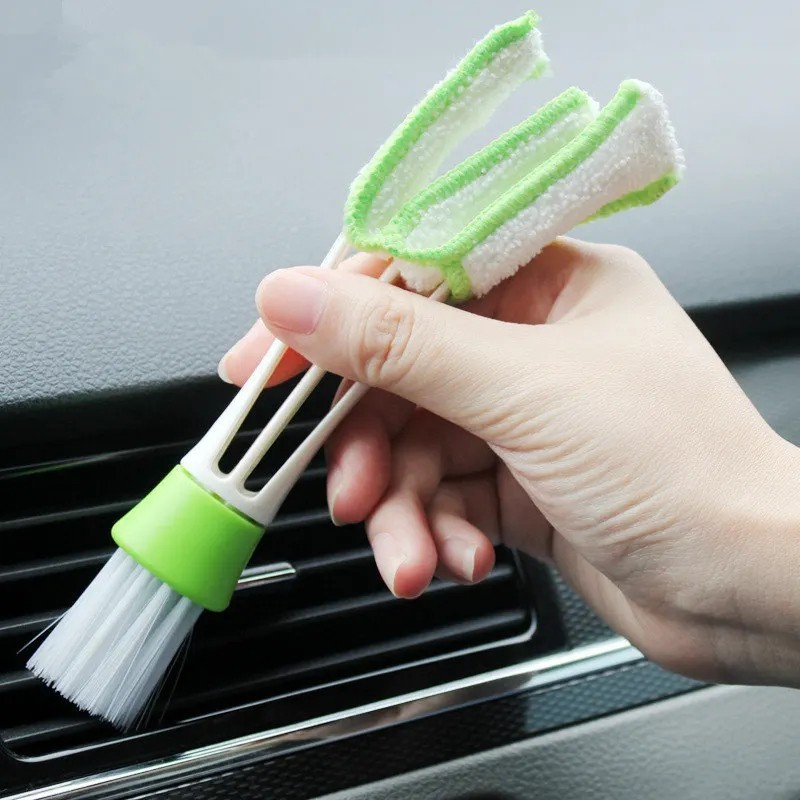 Portable Double End Car Vent Brush Computer Dust Cleaner Window Air Con Blinds
