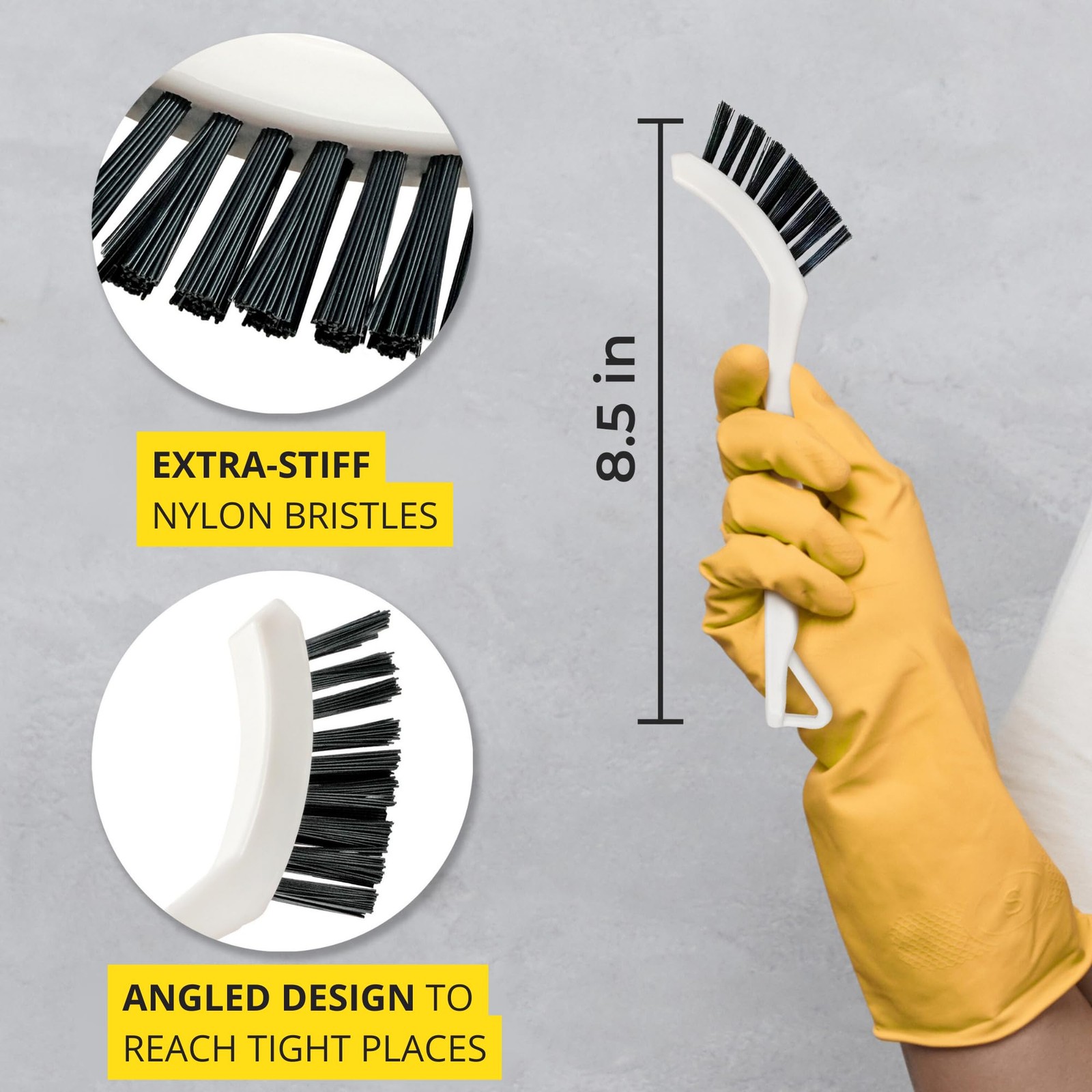 6-Pack Grout Cleaner Brush Scrub Set – Stiff Bristle Scrubbing & Detail Clean…