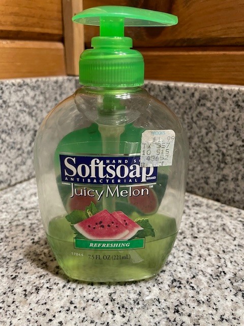 Vintage SoftSoap Juicy Melon Liquid Hand Soap Pump Dispenser Container