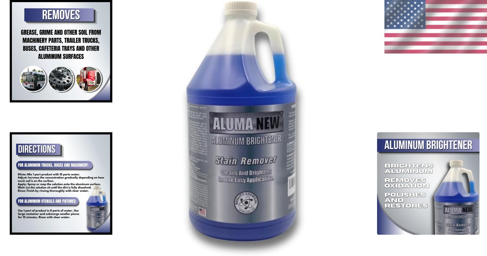 Effective Aluminum Brightener & Stain Remover – 128 FL Oz for RVs & Machinery