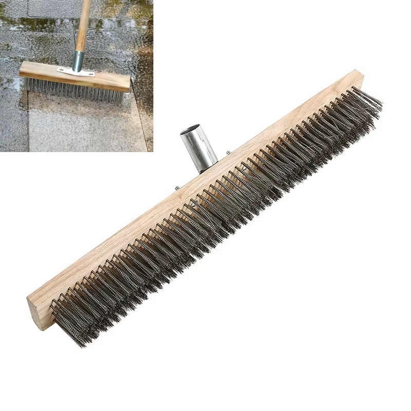 1PCS Stainless Steel Wire Broom Brush Sweeping Floor Garden Moss Clea 20/30/45CM