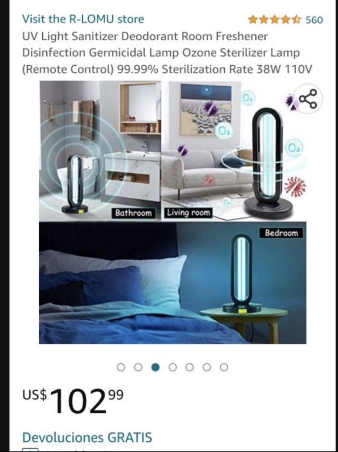 Home Disinfection Device, UV Light Sanitizer,UVC Light for Room,Ultraviolet Ligh