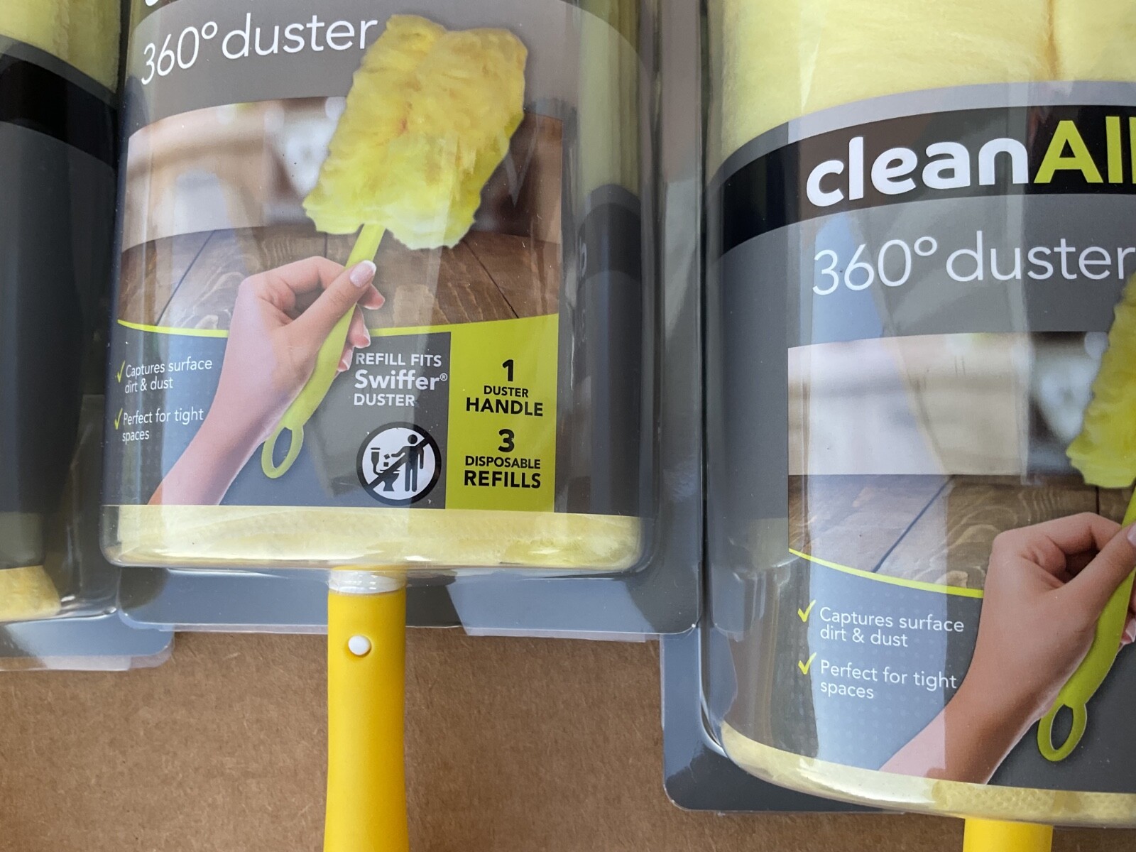 Clean All 360 duster kit 1 handle 3 Dusters – Pack of six refills fit swiffer