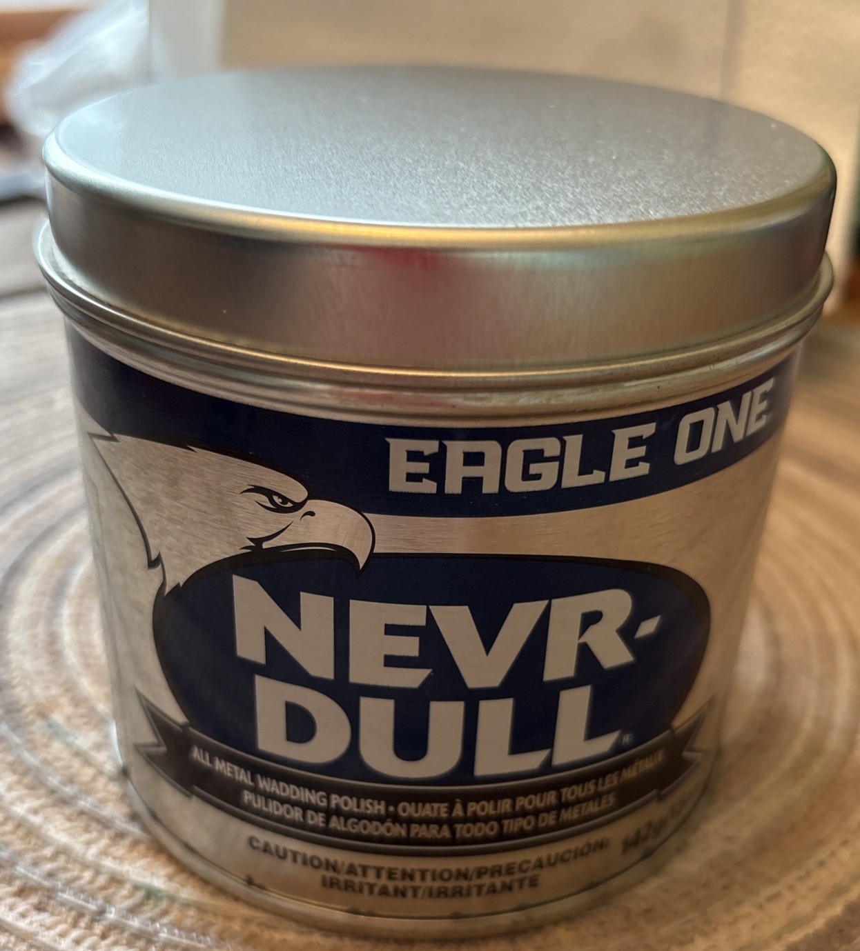 Nevr- Dull Metal Polish 5 Oz Tin All Metal Wadding Polish USA NEW