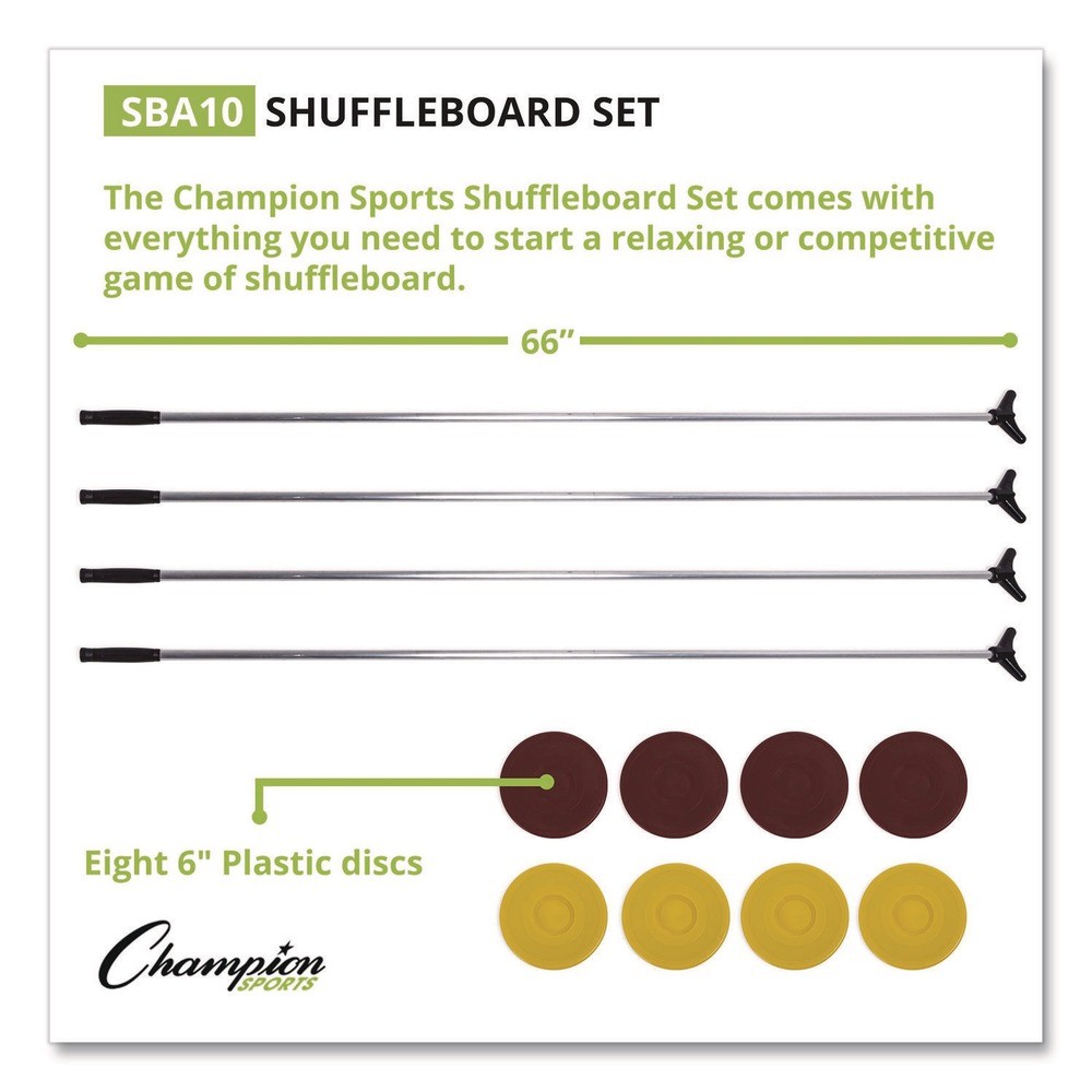 Champion Sports SBA10 Shuffleboard Set (12/Set) New