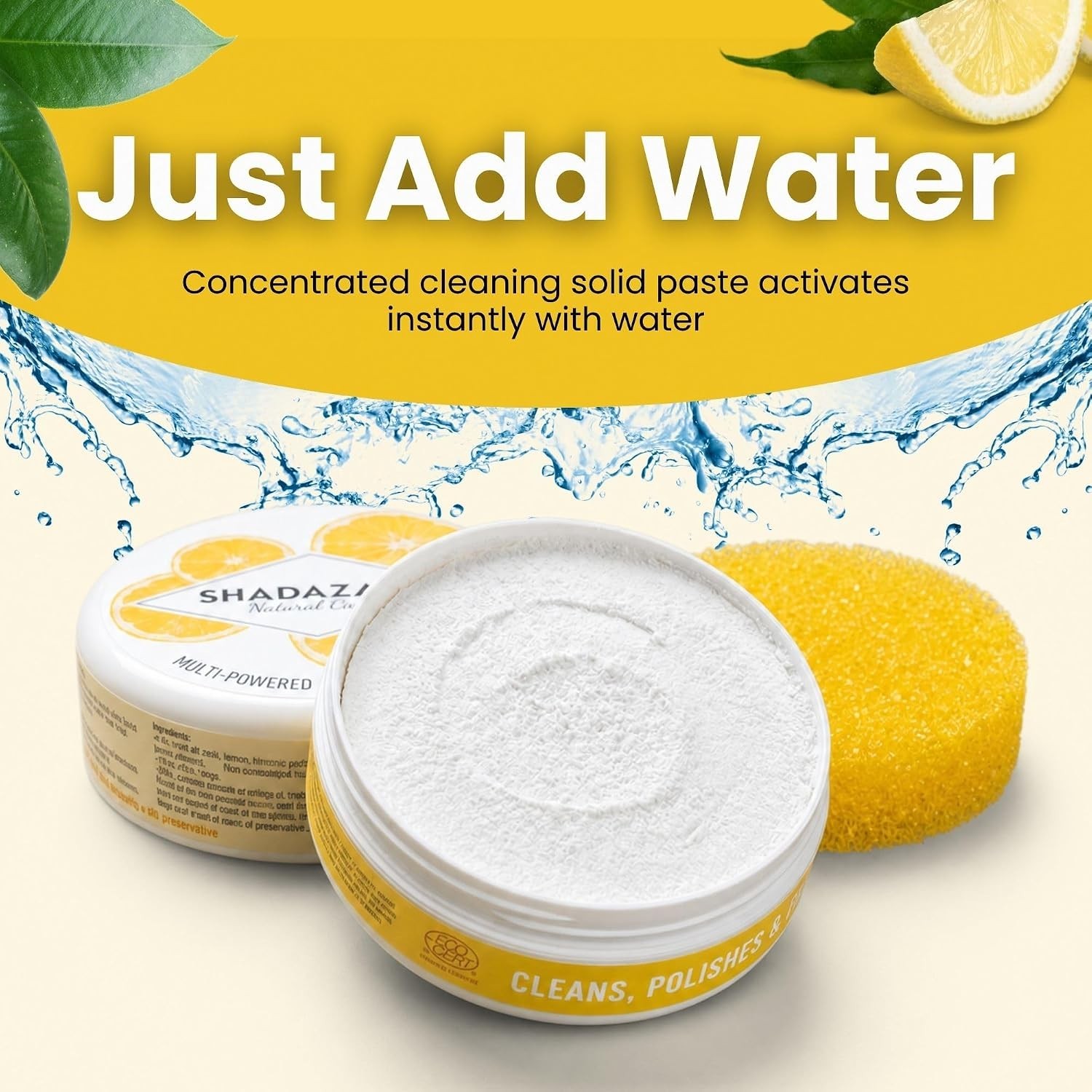 Natural All Purpose Cleaner & Polish – Lemon Scent, Eco-Friendly 10.5oz Paste