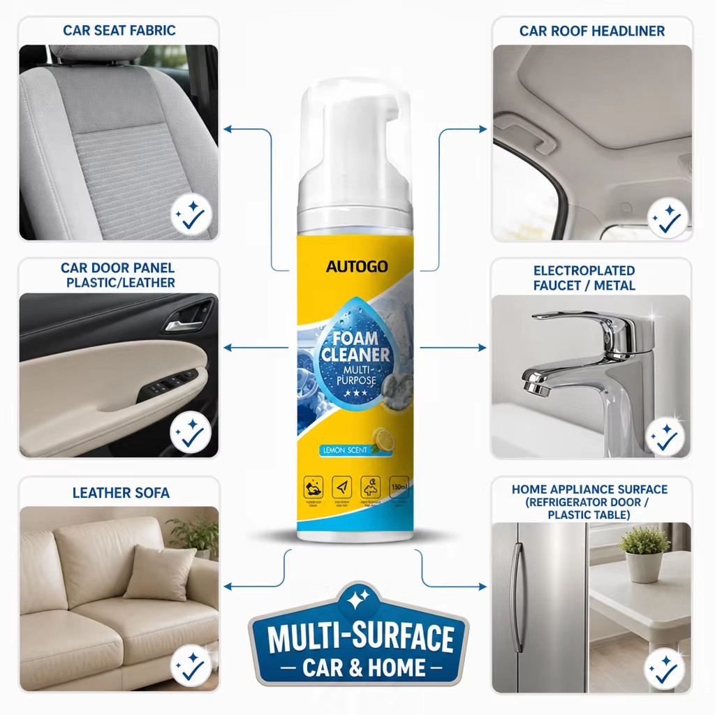 ­150ml Auto Go Foam Cleaner – Deep Cleaning Foam For Car Interior, Kitchen Greas