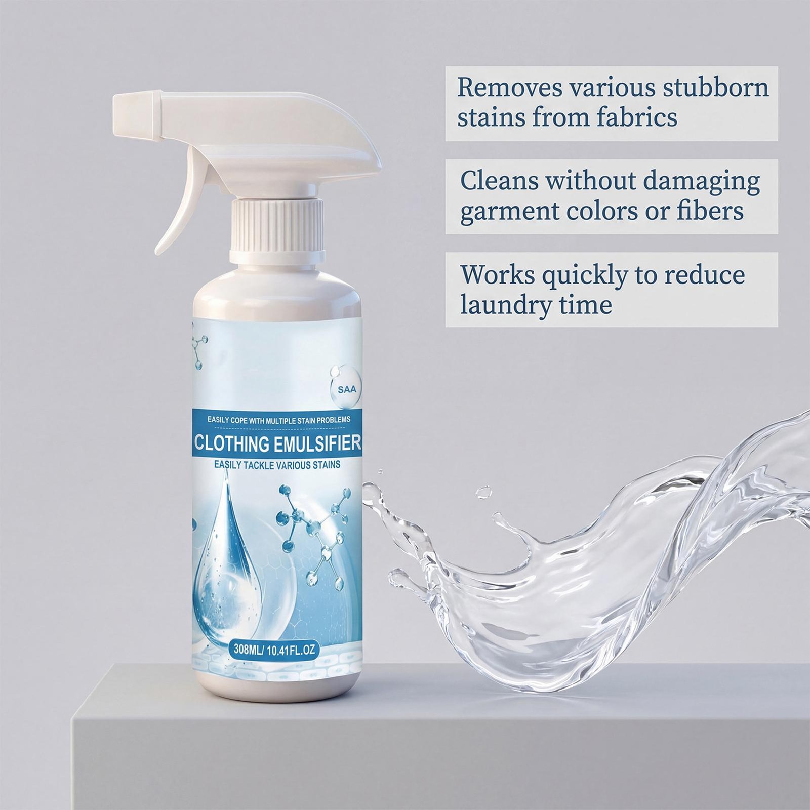 308ml Non Ionic Emulsifier Clothing Cleaner,Clothes Oil Laundry Cleaning Remover