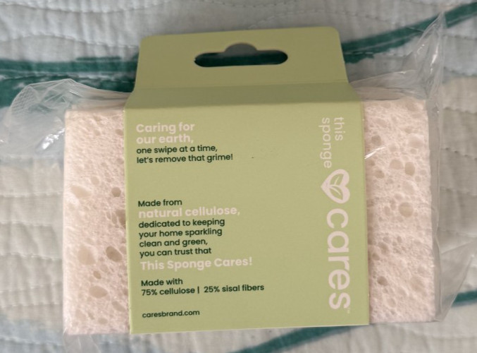 Cares Plant Based Household Cleaning Sponge Hypoallergenic 3 Pack Ivory NEW