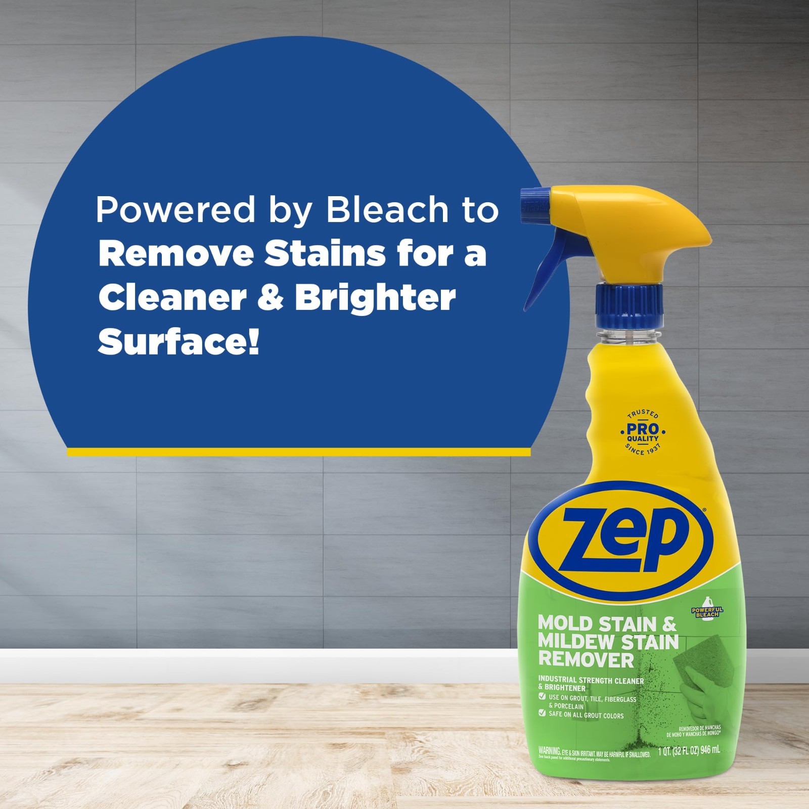 Mold & Mildew Stain Remover – 32 oz (Pack of 4) – Professional Strength No Scrub