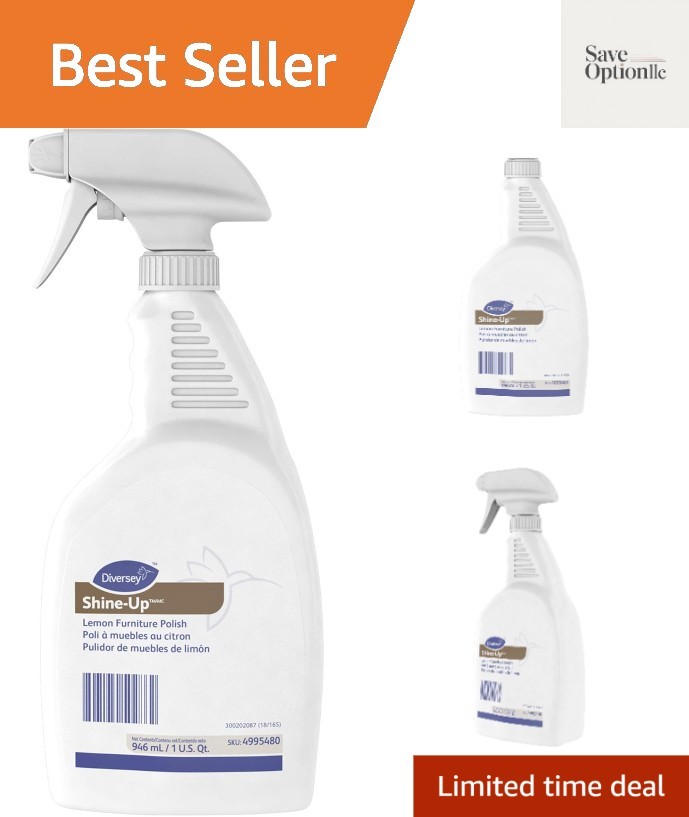 Shine Up Lemon Polish – 32 oz Multi-Surface Cleaner for Wood & More, No Residue