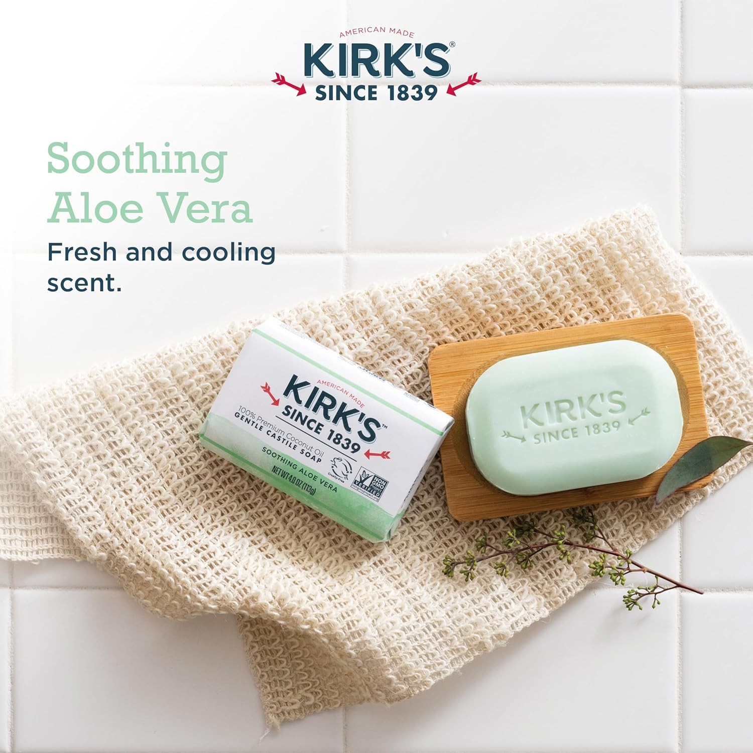 Natural Original Coco Castile Soap with Aloe Vera, Pack of 3