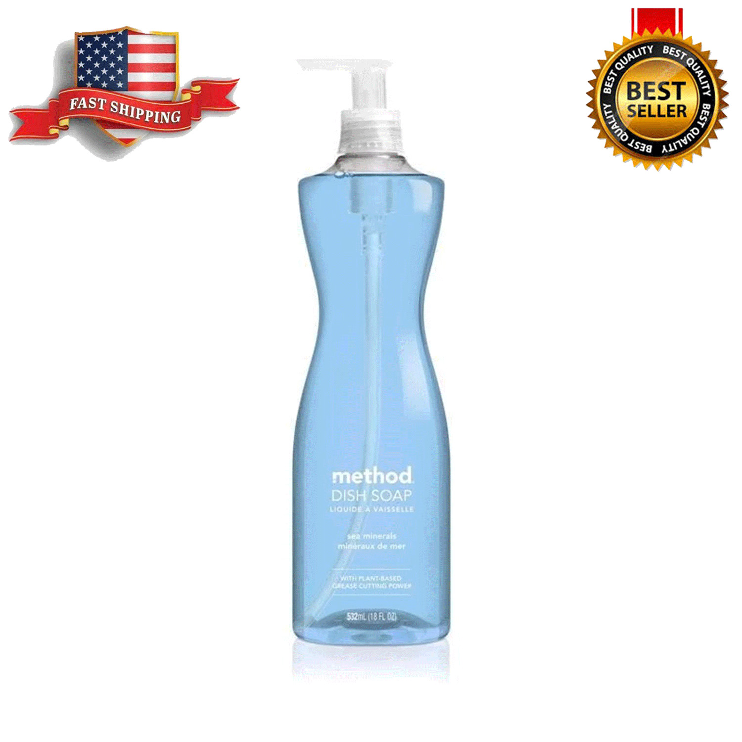 Method Liquid Dish Soap Sea Minerals Scent With Plant-Based Power 18 oz